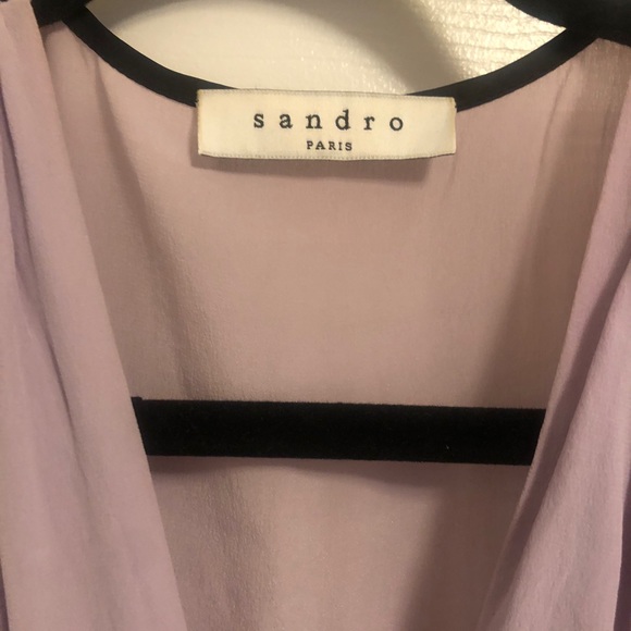 Sandro Paris Lilac Silk mini dress - Picture 2 of 4
